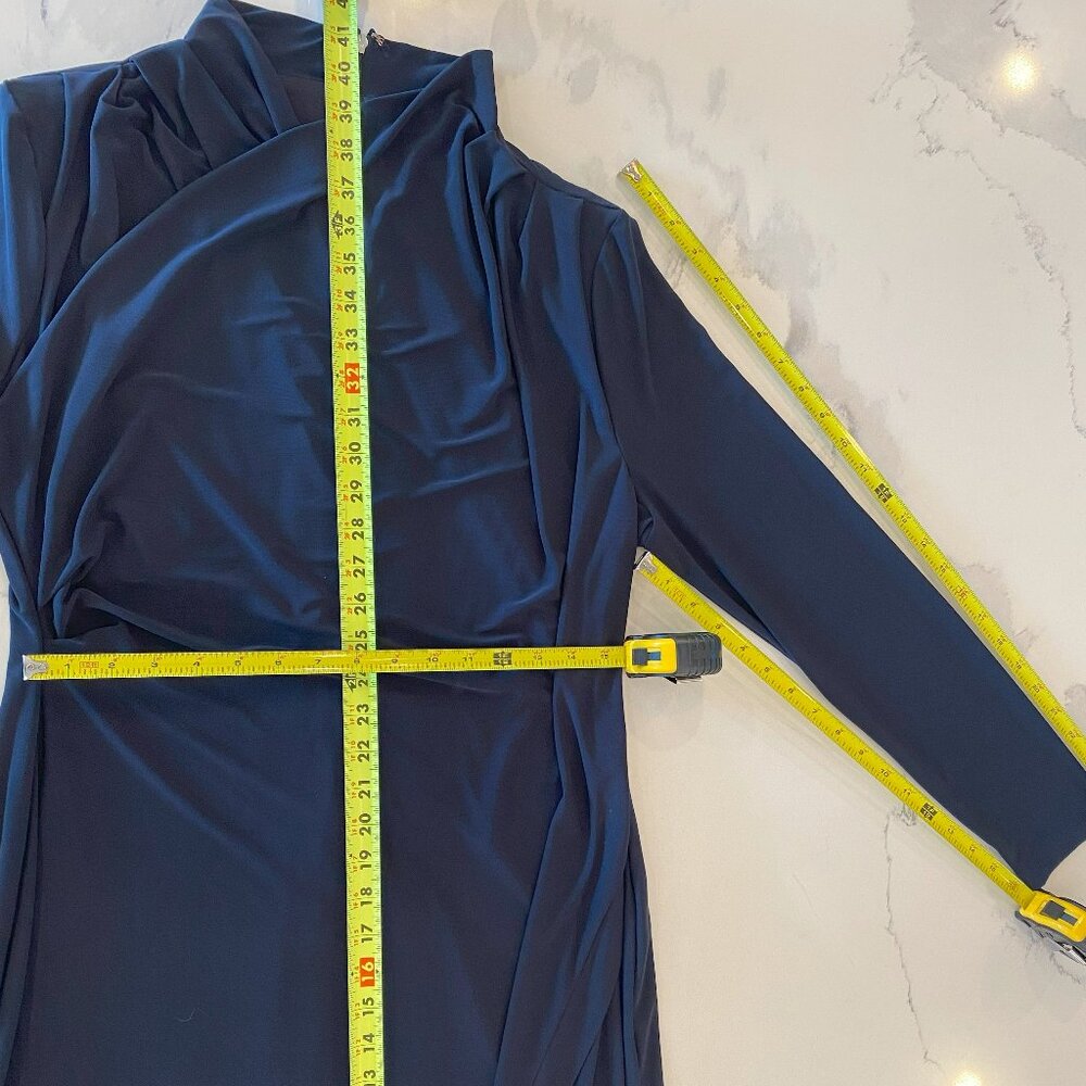 Tommy Hilfiger - Navy, swoop neck, midi, stretchy dress, Size L - Picture 9 of 9